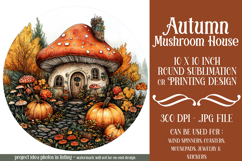 Autumn Fairy House Wind Spinner, Mushroom House Round, d8 Product Image 1