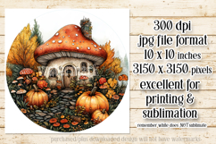 Autumn Fairy House Wind Spinner, Mushroom House Round, d8 Product Image 2