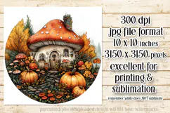 Autumn Fairy House Wind Spinner, Mushroom House Round, d8 Product Image 2