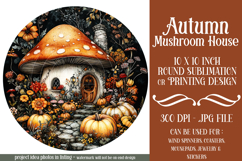 Autumn Fairy House Wind Spinner, Mushroom House Round, d9 Product Image 1