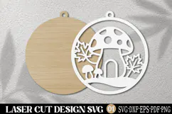 Autumn Mushroom House Laser Cut SVG Product Image 2