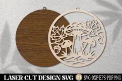 Autumn Mushroom Ornament Laser Cut SVG Product Image 2