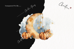 Boho Autumn Moon Clipart | Fall PNG Product Image 2