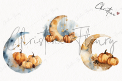 Boho Autumn Moon Clipart | Fall PNG Product Image 3