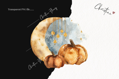 Boho Autumn Moon Clipart | Fall PNG Product Image 2