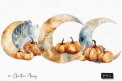 Boho Autumn Moon Clipart | Fall PNG Product Image 1
