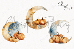 Boho Autumn Moon Clipart | Fall PNG Product Image 3