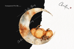 Boho Autumn Moon Clipart | Fall PNG Product Image 2