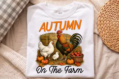 Autumn on the Farm Chicken PNG, Vintage Rooster Family Product Image 2