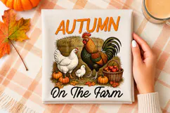 Autumn on the Farm Chicken PNG, Vintage Rooster Family Product Image 4