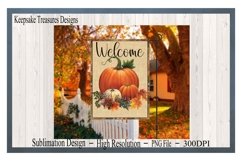 Welcome Pumpkin Fall Garden Flag, Home Decor, PNG Printable Product Image 4