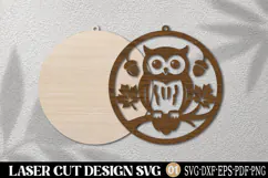 Autumn Owl Ornament Laser Cut SVG Product Image 2