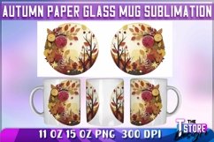 Autumn Paper Glass Mug Sublimation|11 Oz 15 Oz| 300 DPI |v.1 Product Image 1