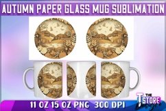 Autumn Paper Glass Mug Sublimation|11 Oz 15 Oz| 300 DPI |v.1 Product Image 1