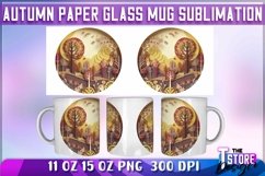 Autumn Paper Glass Mug Sublimation|11 Oz 15 Oz| 300 DPI |v.1 Product Image 1