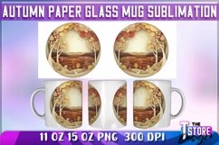 Autumn Paper Glass Mug Sublimation|11 Oz 15 Oz| 300 DPI |v.1 Product Image 1