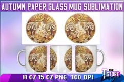 Autumn Paper Glass Mug Sublimation|11 Oz 15 Oz| 300 DPI |v.1 Product Image 1