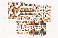 GlamArtZhanna, Autumn paper, Autumn pattern, Autumn background, Fall digital paper, Fall pattern, Fall background, Autumn reading paper, Autumn library paper, Autumn books paper, Autumn books pattern, Reading paper, Books paper, Books pattern