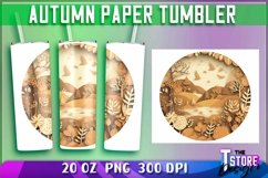 Autumn Paper Tumbler | Autumn 20 oz PNG | Fall Sublimation Product Image 1