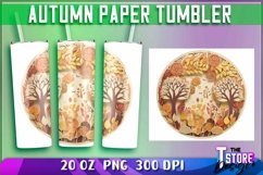 Autumn Paper Tumbler | Autumn 20 oz PNG | Fall Sublimation Product Image 1