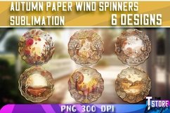 Autumn Paper Wind Spinners Sublimation Bundle|Fall Designv.2 Product Image 1