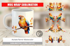 Mug Wrap Design Autumn Parrot Watercolor Product Image 1