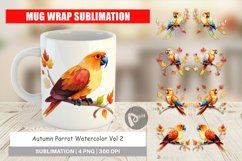 Mug Wrap Design Autumn Parrot Watercolor Product Image 1