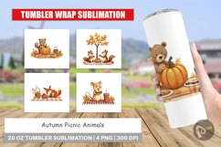 Tumbler Autumn Picnic Animals Product Image 1