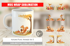Mug Wrap Autumn Picnic Animals Product Image 1