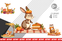 Autumn Picnic Animals Clipart Product Image 1