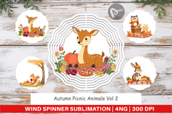 Wind Spinner Autumn Picnic Animals Product Image 1