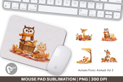 Mouse Pad Autumn Picnic Animals Product Image 1