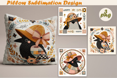 Fany Halloween Patchwork animal| Pillow Sublimation Design Product Image 1
