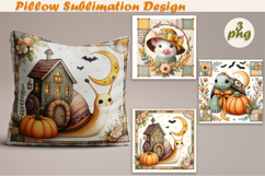 Fany Halloween Patchwork animal| Pillow Sublimation Design Product Image 1