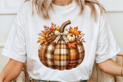 autumn Plaid Pumpkin PNG Product Image 2