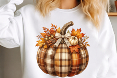 autumn Plaid Pumpkin PNG Product Image 3