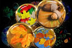 Autumn Digital Circles, Autumn Round Images, Fall Printable Product Image 1