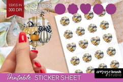 Autumn Pumpkin Round Sticker - Fall Pumpkin, Printable Sheet Product Image 1