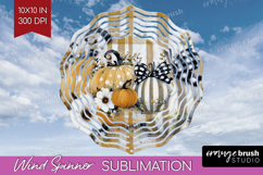 Autumn Pumpkin Wind Spinner Sublimation PNG - Fall Pumpkin, Product Image 1