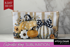 Autumn Pumpkin Cosmetic Bag - Fall Pumpkin, Makeup Bag PNG Product Image 1