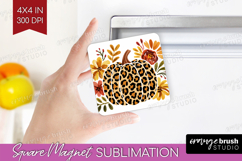 Autumn Pumpkin Magnet Sublimation - Fall Pumpkin, Square PNG Product Image 1