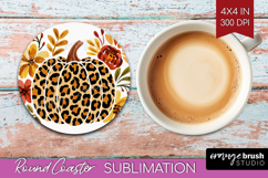 Autumn Pumpkin Round Coaster - Fall Pumpkin, Coaster PNG Product Image 1