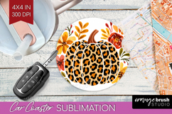 Autumn Pumpkin Car Coaster - Fall Pumpkin, Coaster PNG Product Image 1