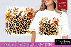 Autumn Pumpkin Square Tshirt Background - Fall Pumpkin, PNG Product Image 1