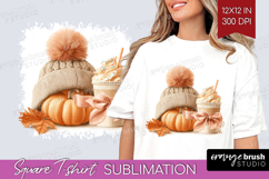 Autumn Pumpkin Square Tshirt Background - Fall Pumpkin, PNG Product Image 1