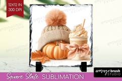 Autumn Pumpkin Slate PNG - Fall Pumpkin, Square Slate Product Image 1