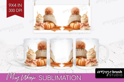 Autumn Pumpkin Mug Wrap - Fall Pumpkin, Mug PNG Sublimation Product Image 1