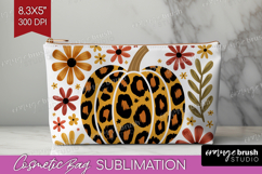 Autumn Pumpkin Cosmetic Bag - Fall Pumpkin, Makeup Bag PNG Product Image 1