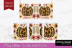 Autumn Pumpkin Mug Wrap - Fall Pumpkin, Mug PNG Sublimation Product Image 1
