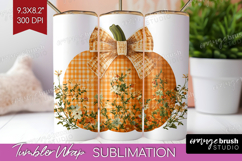 Autumn Pumpkin Tumbler Wrap - Fall Pumpkin, Tumbler PNG Product Image 1